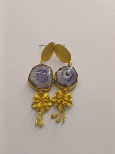 Statement Flower emithyst earrings