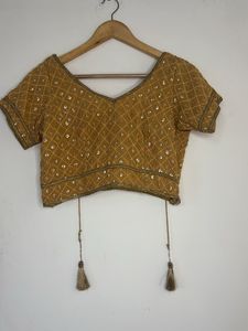 Embellished tan chikankri Blouse