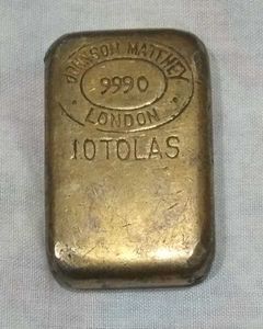 Collectible Johnson Matthey London Lead Metal Bar.