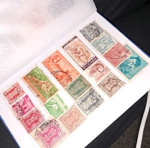 Vintage Stamp Album with 200+ stamps