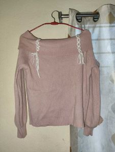 off shoulder ribbed top