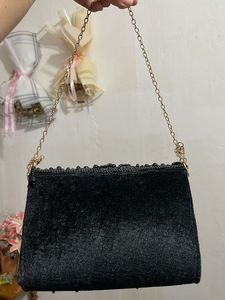Elegant Beaded Black Clutch Bag