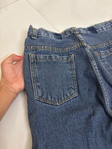 Blue Wide Leg Denim Jeans