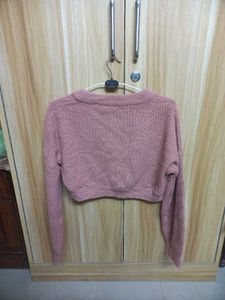 Cute Cropped Pink Cardigan