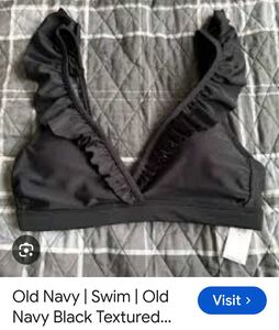 old navy Stylish Black Ruffled Bikini Top