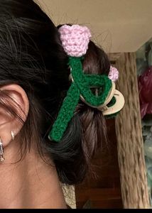 Crochet Flower Hair Clips - Set of 3