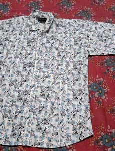 Men's Blue Floral Short Sleeve Shirt