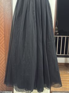 black elegant off-shoulder gown