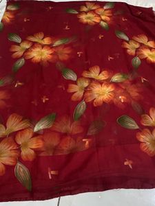 Elegant Floral Print Saree