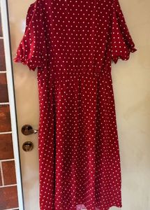 Charming Red Heart Print Dress