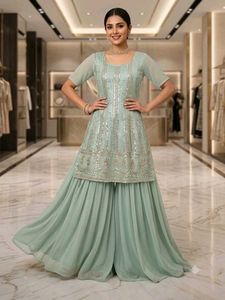 Embellished Mint Green Kurta Set