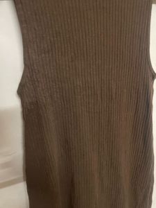 Sleeveless Mock Neck Ribbed Dress