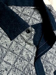 Vintage Geometric Print Button-Up Shirt