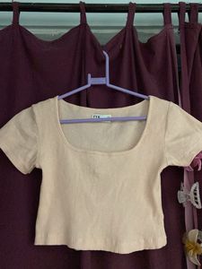 Trendy FYK Cropped Ribbed Tee