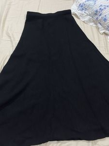 Elegant Black A-Line Maxi Skirt
