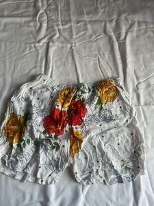 Boho Floral Print Mini Skirt