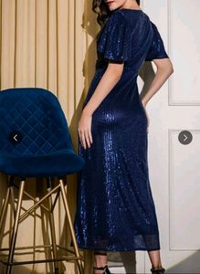 Sparkling Navy Blue Sequin Dress