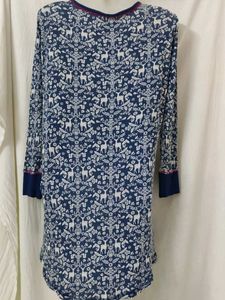 Cozy Blue Deer Print Nightgown