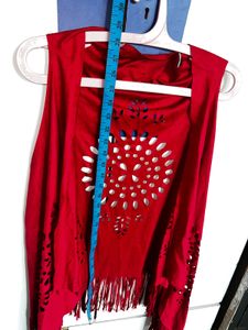 Red Fringe Vest