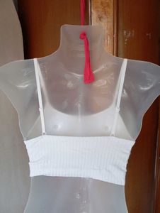 Ribbed White Spaghetti Strap Crop Top