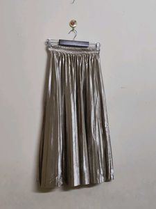 Metallic Pleated Skirt