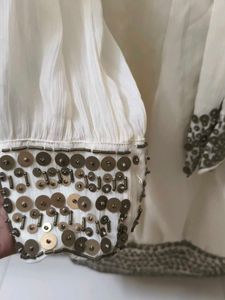 Off White Sequins Dress