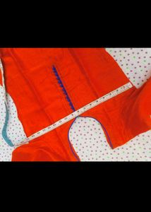 Orange Kurta with Gold Border