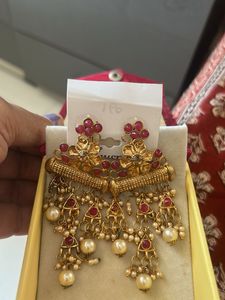 Stunning Pearl &amp; Ruby Drop Earrings