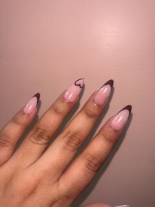 12 French Tip Heart Nails