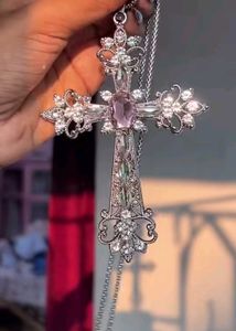 Gothic big Cross Pendant Necklace