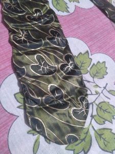 Olive Green Patterned Tie