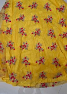 Yellow Embroidered Lehenga Choli