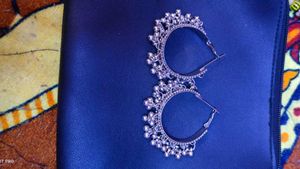 Silver Tone Jhumka Earrings