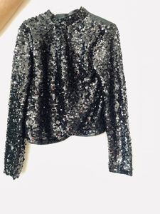 high quality branded sequin work crop top