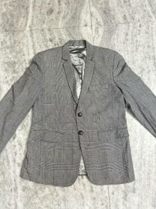 Unisex Grey Checked Blazer