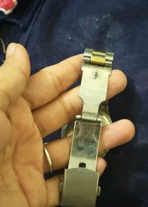 Gold Guess Watch with Diamond Accents