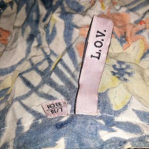 New Floral Printed V-Neck Smocked Waist Wide