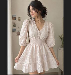 Pink Ruffled Tiered Mini Dress
