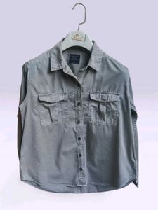 Abercrombie & Fitch Grey Button-Up Shirt
