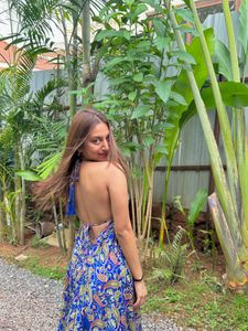 Bohemian Print Backless Maxi Dress
