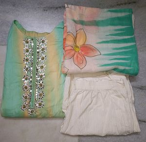 Price Dropped Beautiful Kurti Set With Dupatta