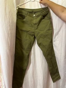 Olive Green Skinny Fit Pants
