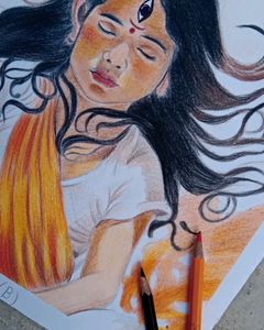Durga Maa Little Painting Handmade Draw