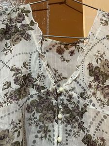 Sheer Floral Sleeveless Tunic Top