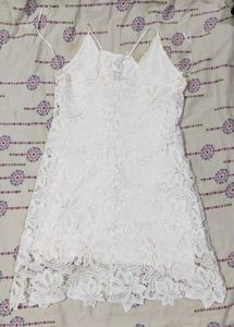 White Lace Mini Dress