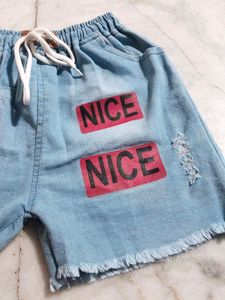 Beautiful Trendy Shorts Dameged Patten With Elastic Waistaband