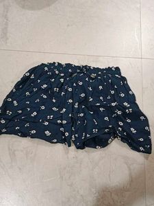Floral Print Navy Blue Shorts for 11,12 year