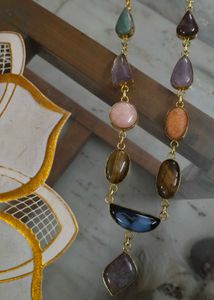 Real Crystal Gemstone Statement Necklace