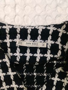 ZARA chic cropped checkered blazer/jacket