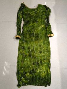 Stylish Green Embellished Kurta